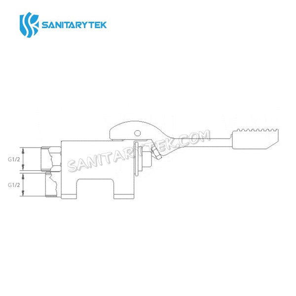 Foot operated floor mounted valve