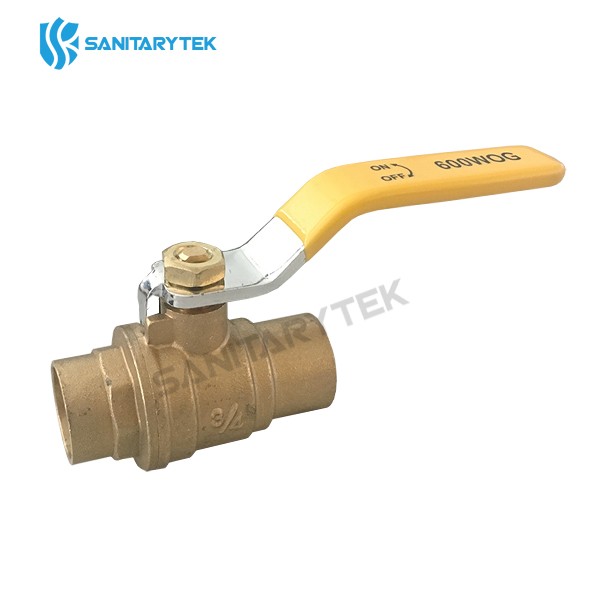 Full port brass sweat (solder) ball valve - 600 WOG