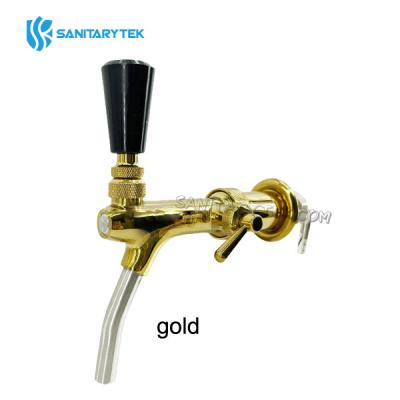 Germany style adjustable beer tap, gold plated