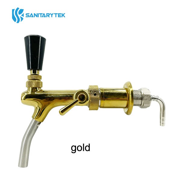 Germany style adjustable beer tap, gold plated