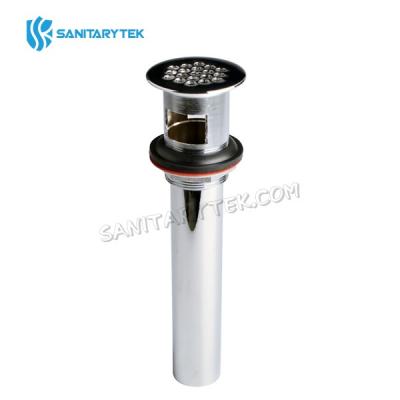 Grid drain strainer assembly with overflow