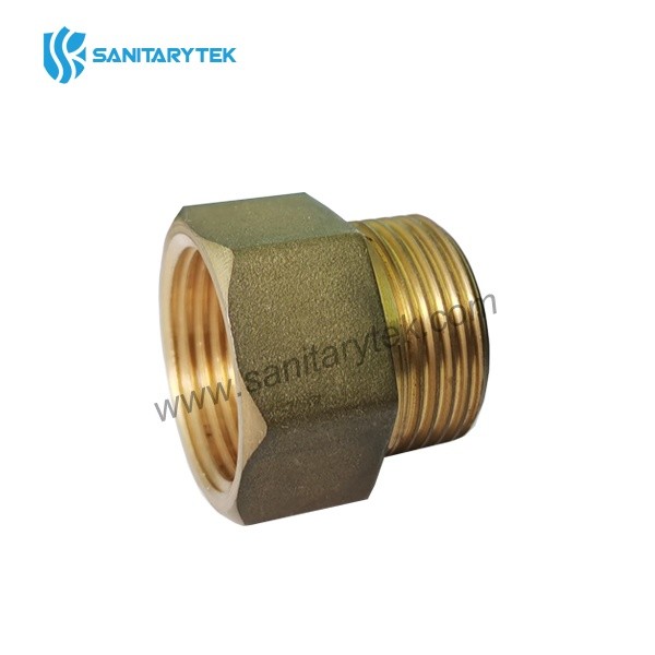 Hexagonal brass equal bushing M/F
