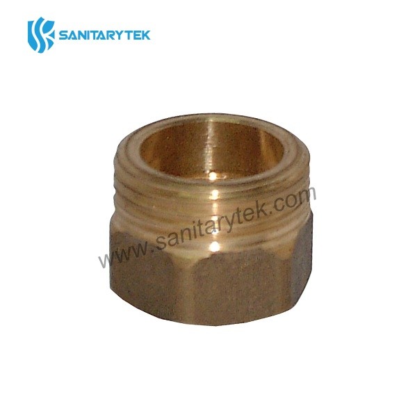 Hexagonal brass equal bushing M/F