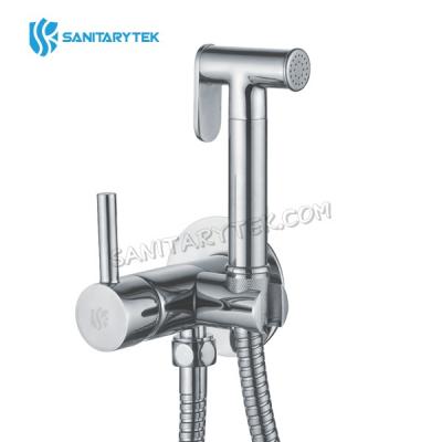 In-wall bidet mixer, chrome