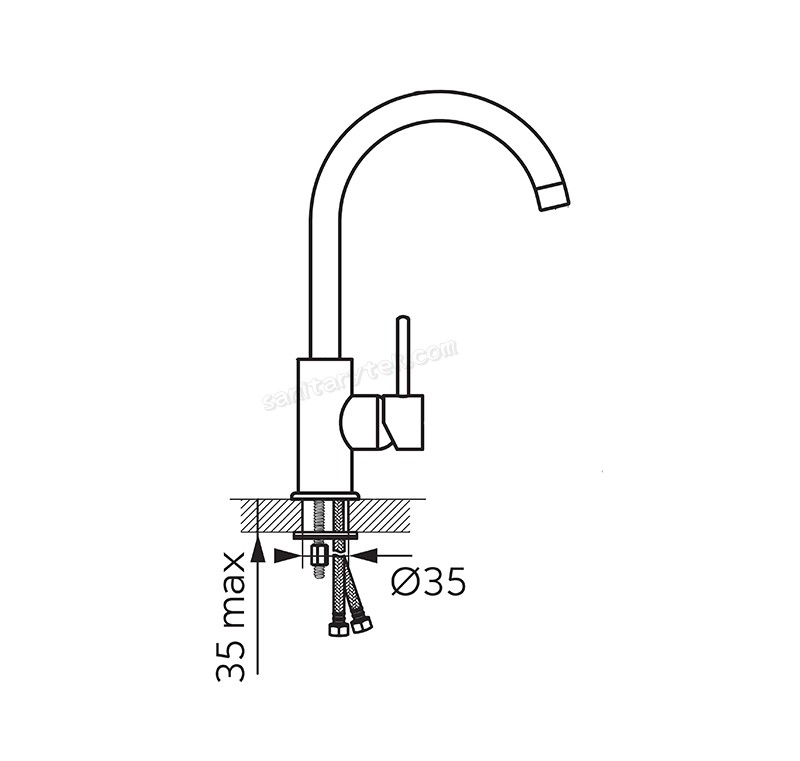 Kitchen sink mixer with swivel spout chrome - Image 3