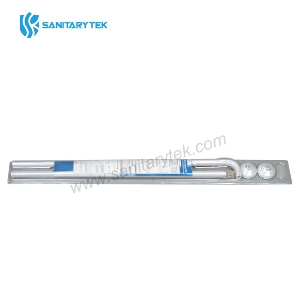 L-shaped aluminium shower curtain rod white