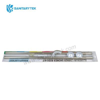 L-shaped stainless steel shower curtain rod