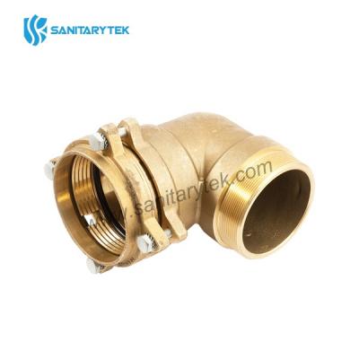 Male elbow fitting with flange for polyethylene pipe