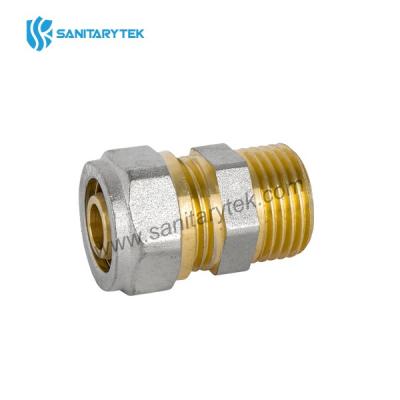 Male straight fitting for multilayer pipe