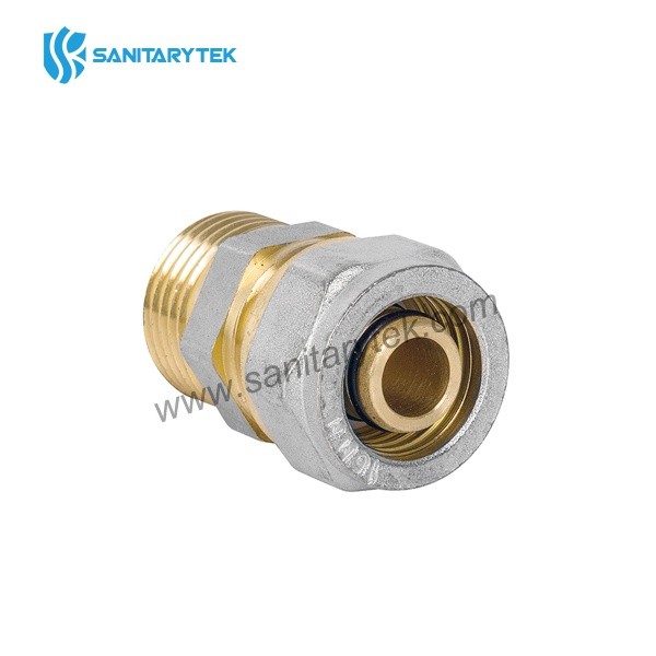 Male straight fitting for multilayer pipe