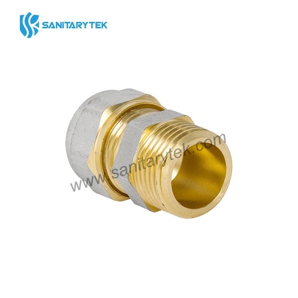 Male straight fitting for multilayer pipe