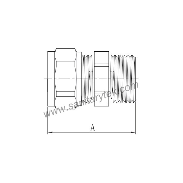 Male straight fitting for multilayer pipe