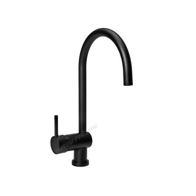 Matt black kitchen sink mixer with swivel spout