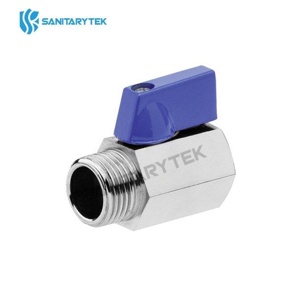 Mini brass ball valve chrome plated FM - Image 2