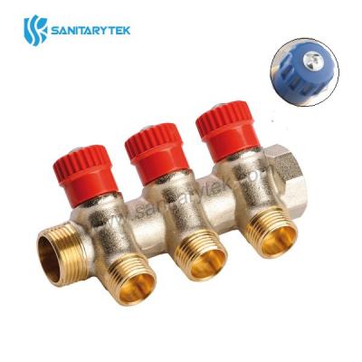 Modular distribution manifold with shut-off valve