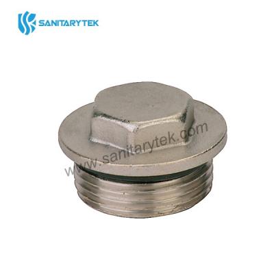 Nickel plated brass plug male with hexagon head with o-ring