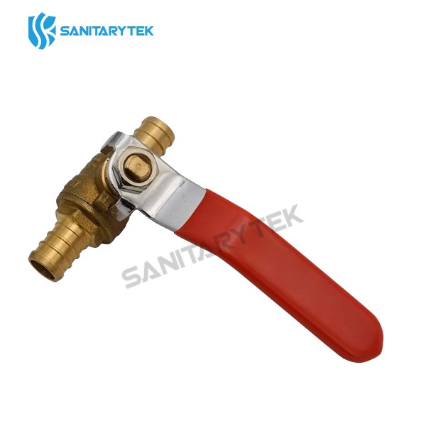 PEX brass ball valve with steel handle - Image 2