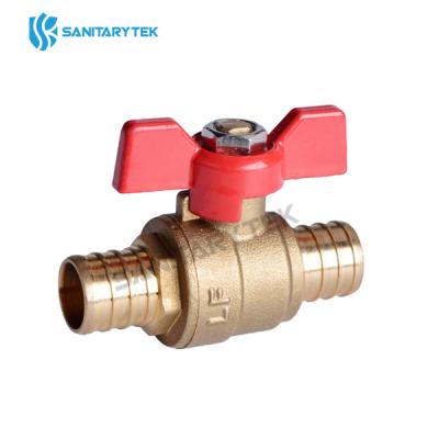 Pex ball valve, butterfly handle