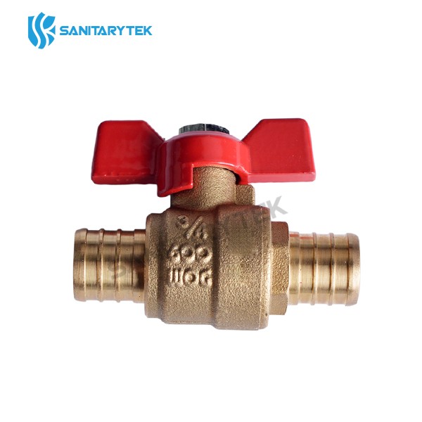 Pex ball valve, butterfly handle