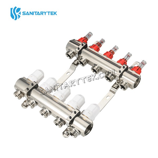 Pre-assembled brass manifolds with flow meters
