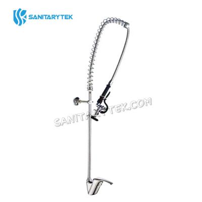 Pre-rinse units with single lever monobloc tap