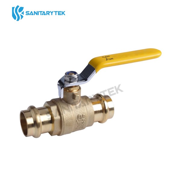 Press brass ball valve 600 WOG, steel flat handle - Image 2