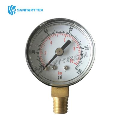Pressure gauge, bottom connection