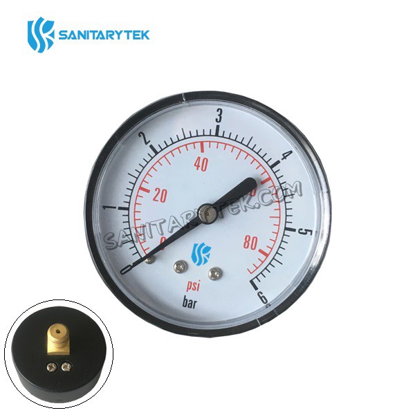 Pressure gauge with back connection, ABS case