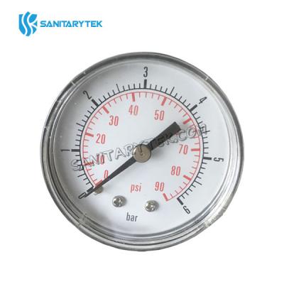Pressure gauge with back connection