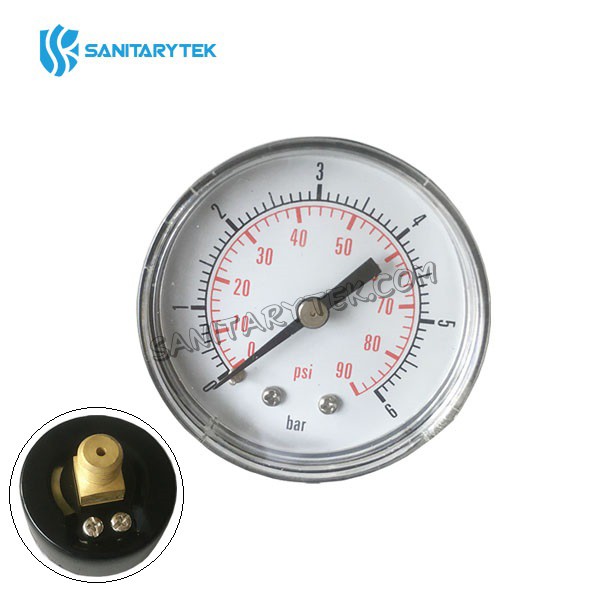 Pressure gauge with back connection