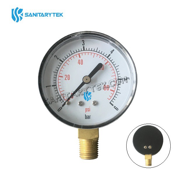 Pressure gauge with bottom connection, ABS case