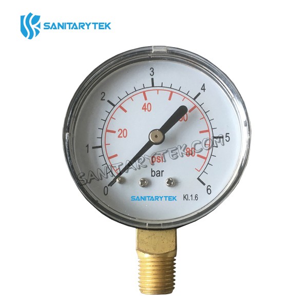 Pressure gauge with vertical connection, ABS case