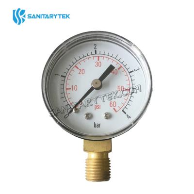 Pressure gauge with vertical connection