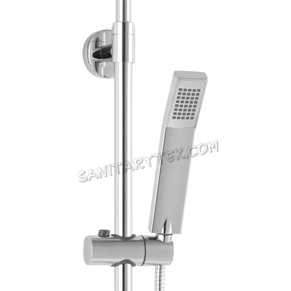 Rainfall shower system with mixer, chrome