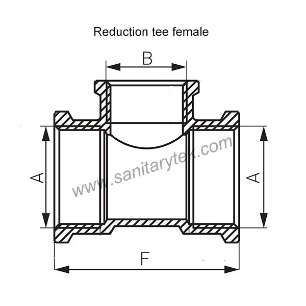Reduction tee female chrome