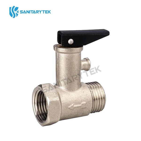 Safety valve M/F with lever for water heaters