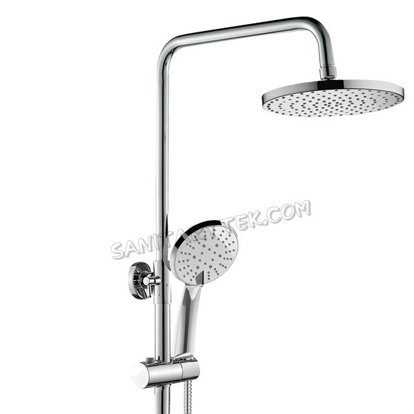 Shower column with bath mixer, chrome