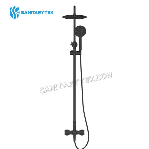Shower column with shower mixer, black - Image 2