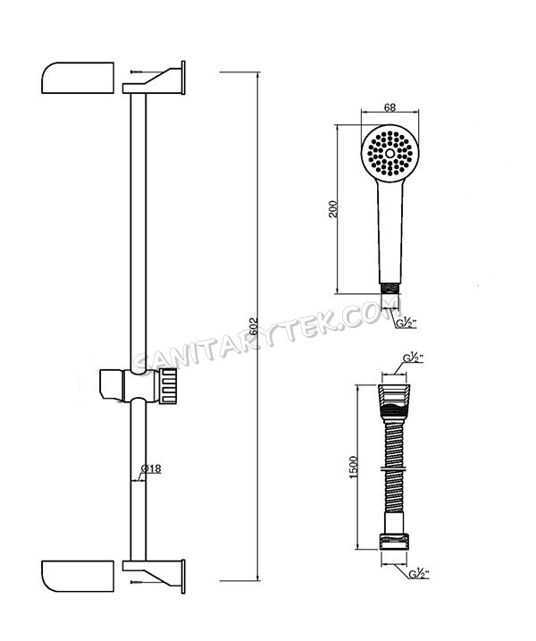 Shower sliding rail set