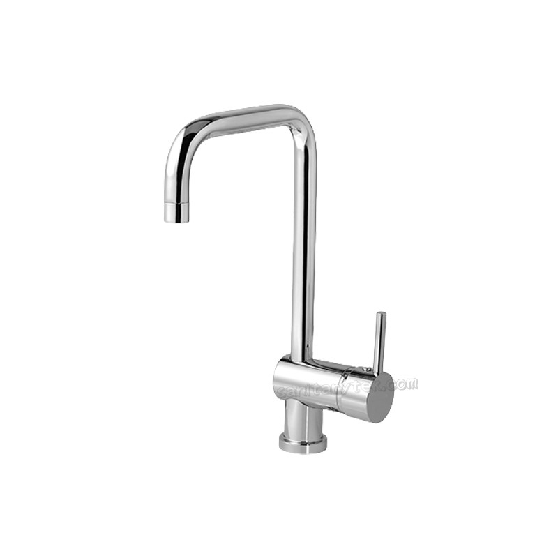 Single lever kitchen faucet with swivel spout chrome