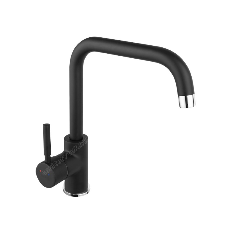 Single lever sink mixer with swivel spout