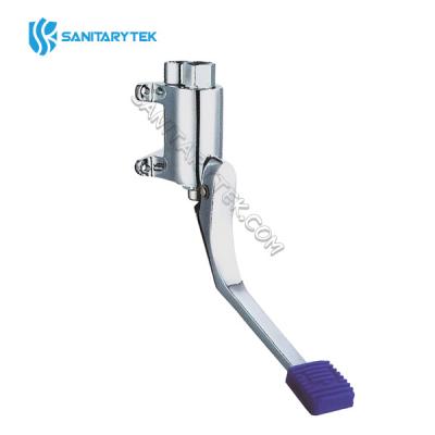 Single pedal operated wall mounted tap valve