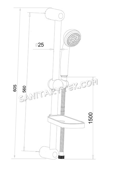 Sliding shower set