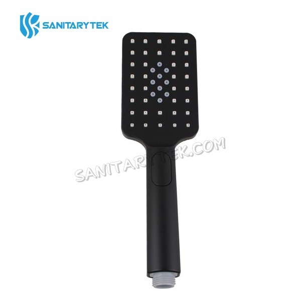 Square 3 functions matte black handheld shower