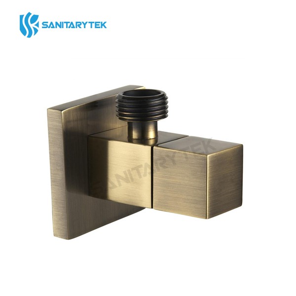 Square angle valve chrome plated with rosette