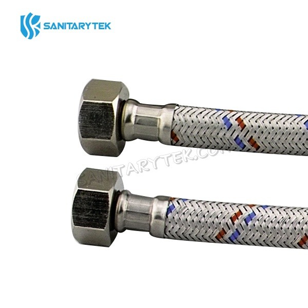 Stainless steel braided flexible hose F/F (red & blue matker)