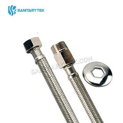Stainless steel braided flexible hose F/M - long male