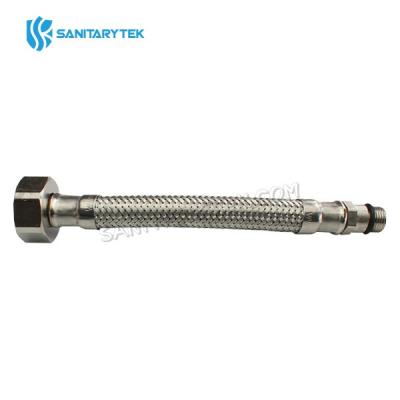 Stainless steel braided flexible hose with short tip FxM10x1, FxM12x1
