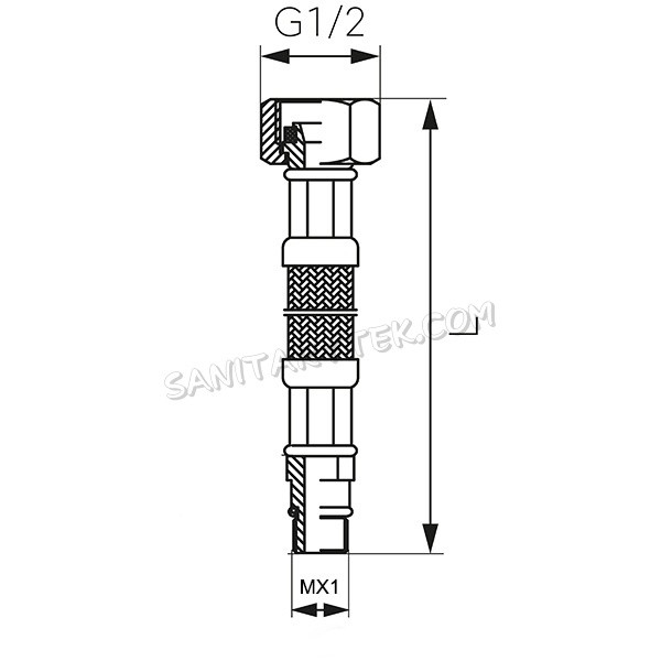 Stainless steel braided flexible hose with short tip FxM10x1, FxM12x1 - Image 3