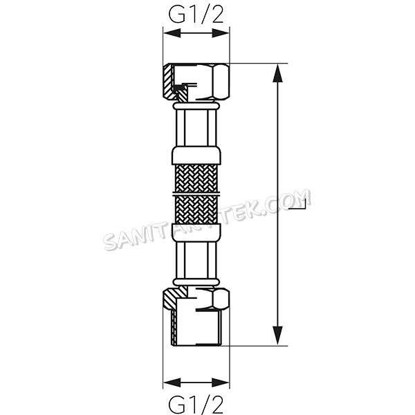Stainless steel braided hose Male/Female